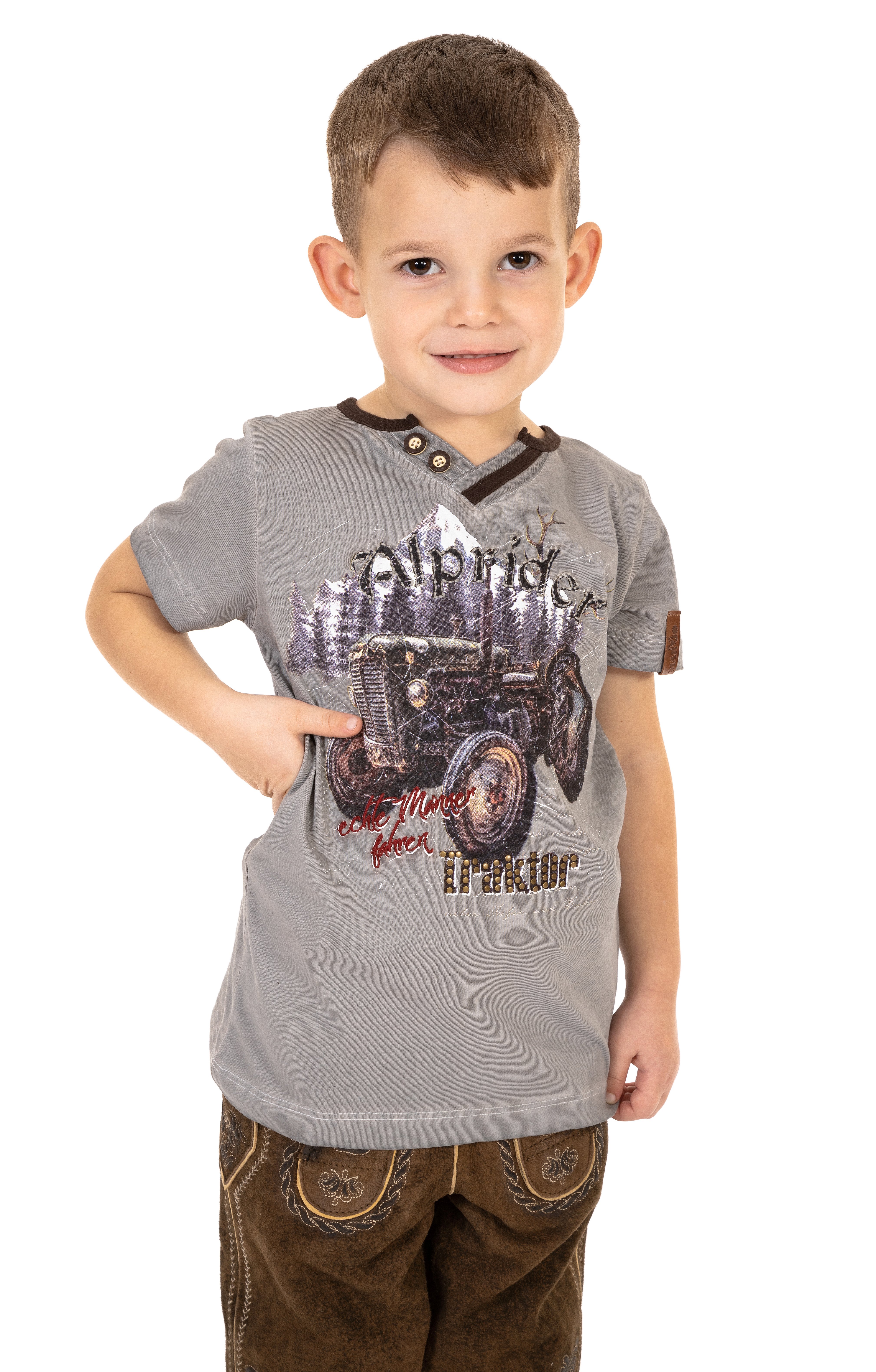 weitere Bilder von T-Shirt Trachten Bambini E15 - KLAAS-KIDS grigio