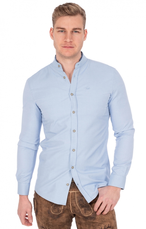 Tiroler overhemden DIETER lichtblauw (Slim Fit)