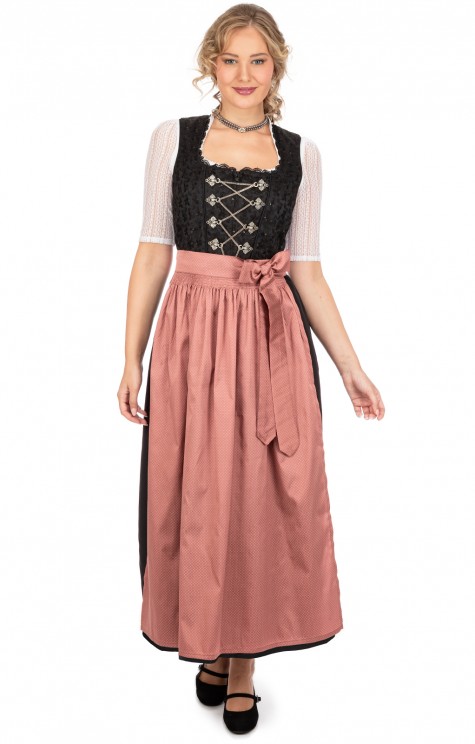 Dirndl Damen Trachtenkleid - Samt Dirndl Mit Schürze Für Oktoberfest