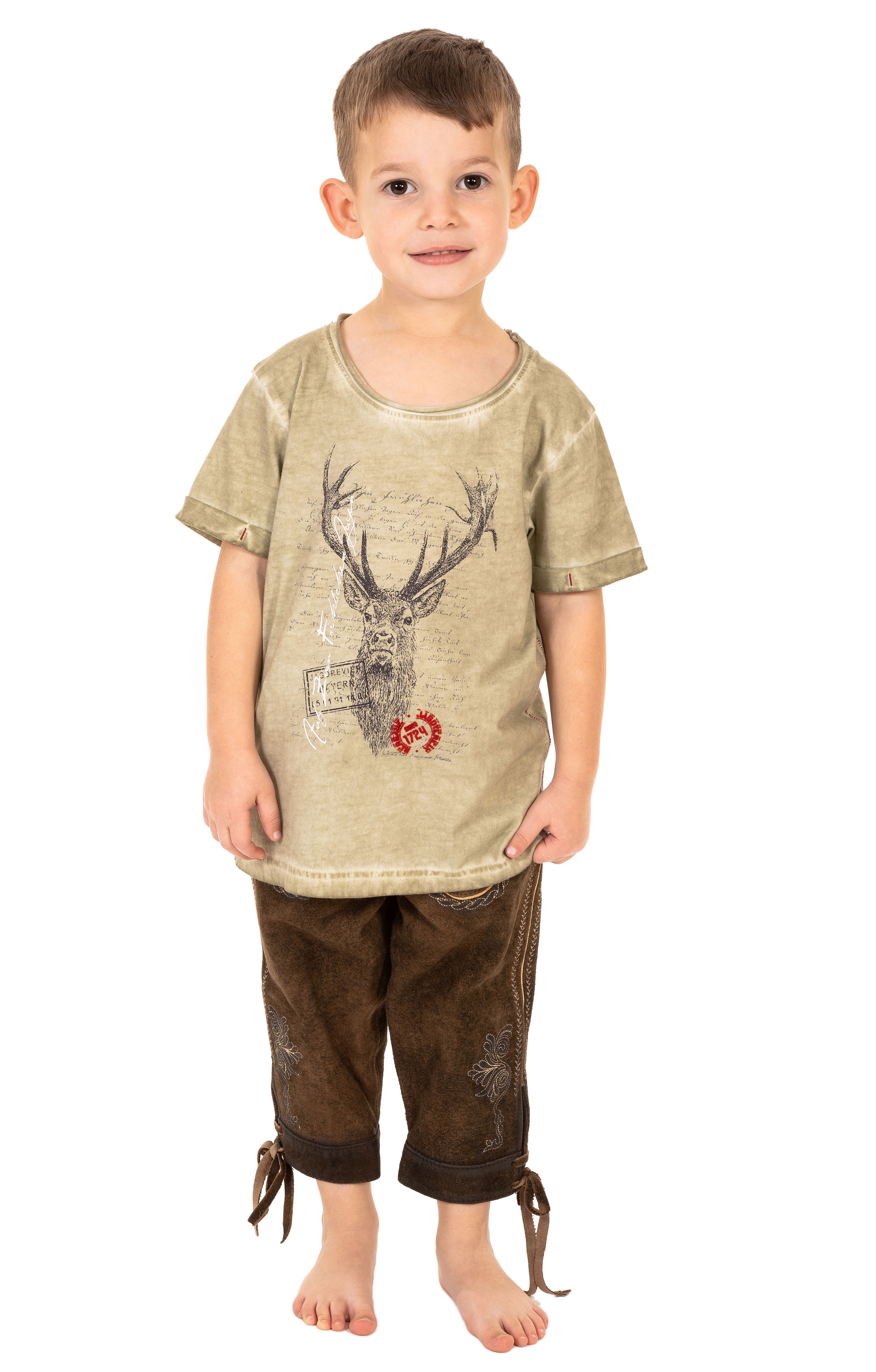 weitere Bilder von T-Shirt Trachten Bambini M04 - JAGDLIED-KIDS beige