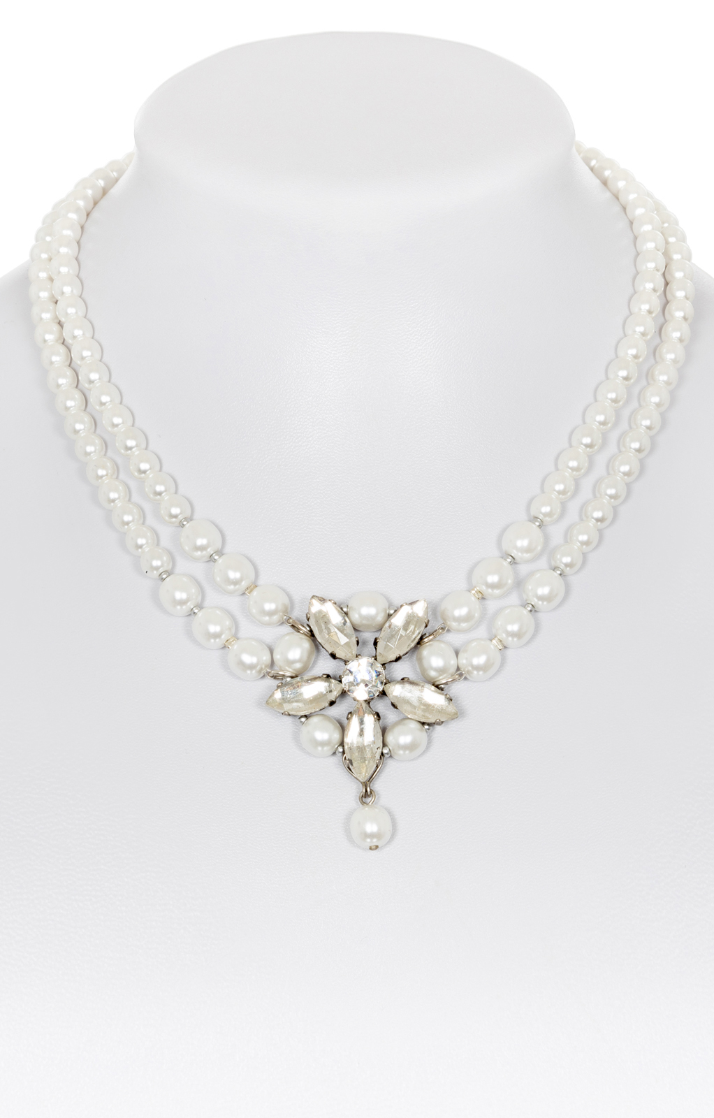 Tradtional Pearl necklace 4035 white von Alpenwahn