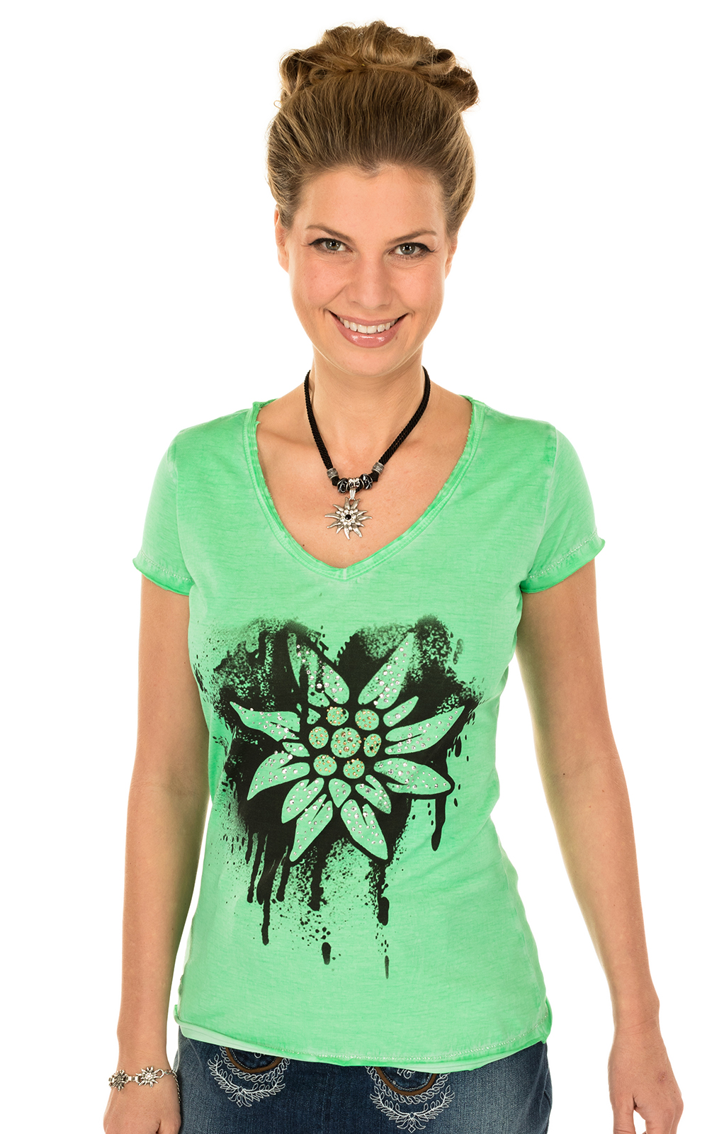Klederdracht T - Shirt Malba groen von Hangowear