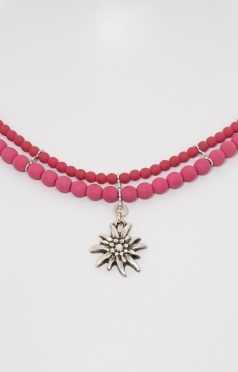 Kette 2 reihig mit Edelweiß SCH008-7185 fuchsia Kette 2 reihig mit Edelweiß SCH008-7185 fuchsia