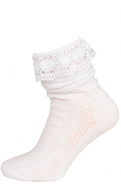 Socke CS530 mit Spitze weiss Socke CS530 mit Spitze weiss