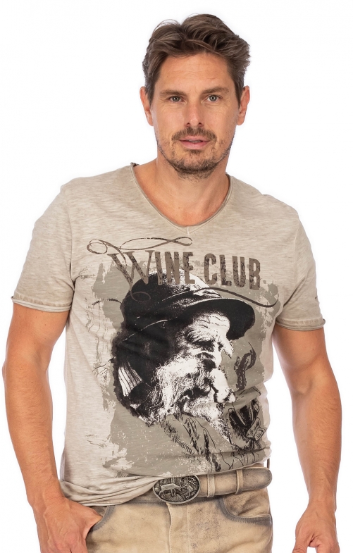 Uomo T-Shirt tradizionali WINECLUB beige