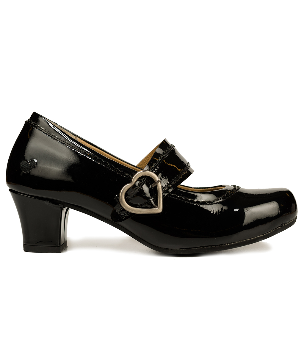 Traditional dirndl shoes D450 Ibis Lack black von Spieth & Wensky