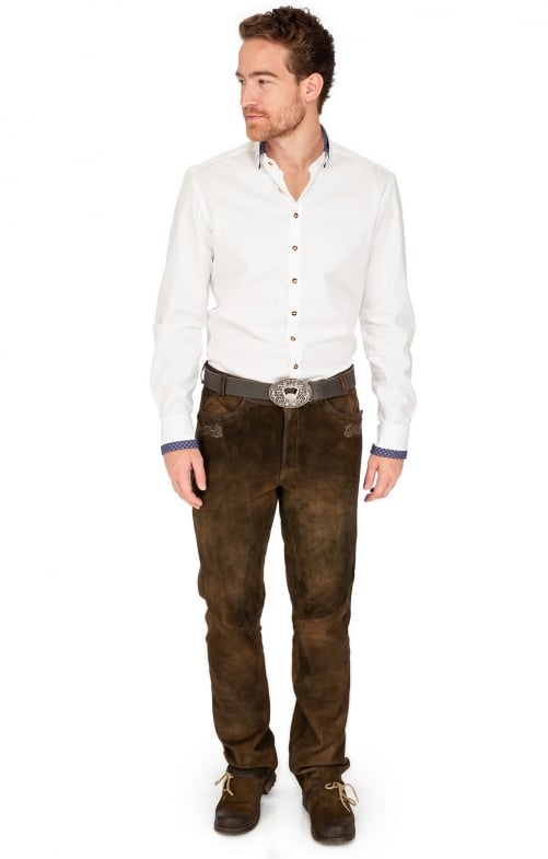 Tiroler Hemd 420004-4249-145 wit manier (Slim Fit)