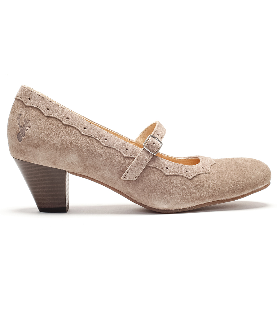 Traditional dirndl shoes D409 Juliette taupe von Spieth & Wensky