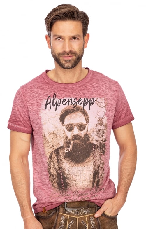 Kostuums T-Shirt L10.1 - ALPENSEPP bordeaux