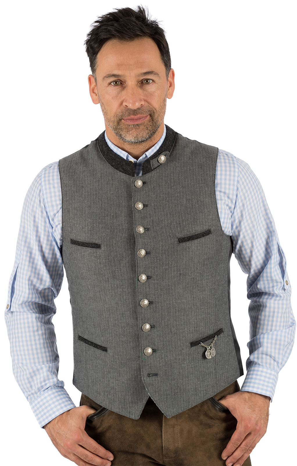 Traditional waistcoat 423000-3422-15 gray von OS-Trachten