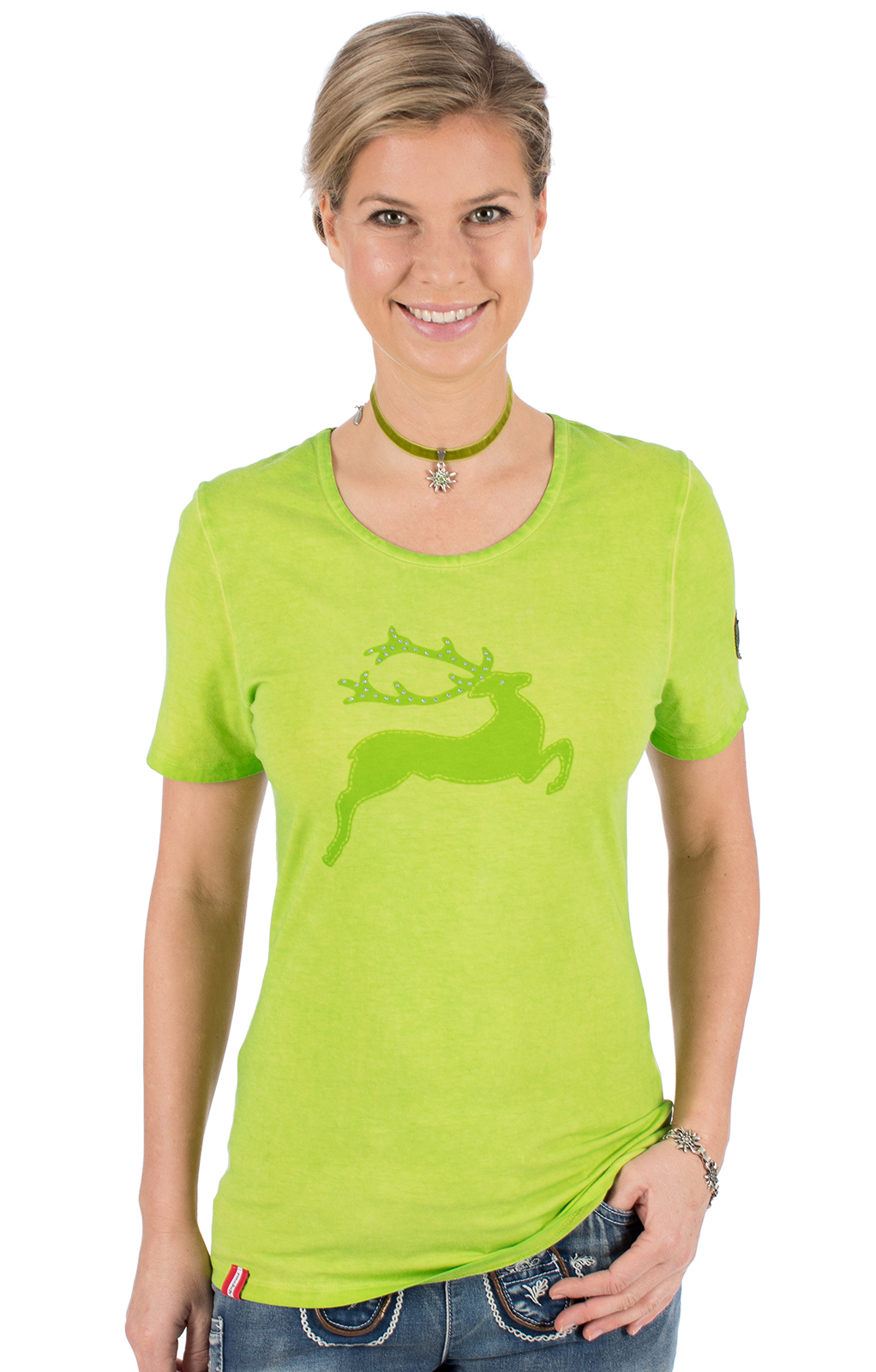 Trachten T-Shirt WALLERALM hellgrün von Almgwand