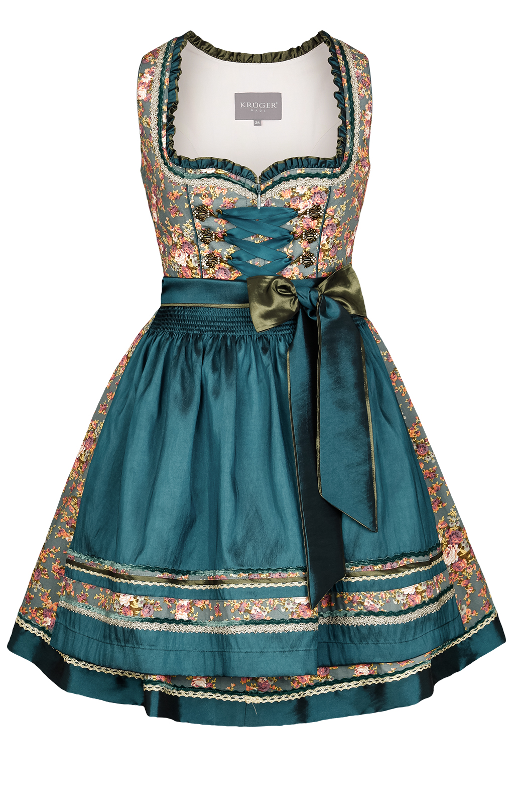 weitere Bilder von Minidirndl 2 delig 50cm turkoois