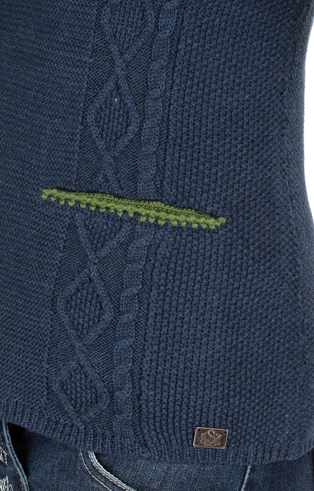 weitere Bilder von Trachtenstrickjacke GIANNA Reversform jeansblau