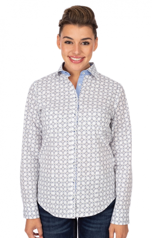 Tiroler blouse met lange mouwen AUERBACH lichtblauw