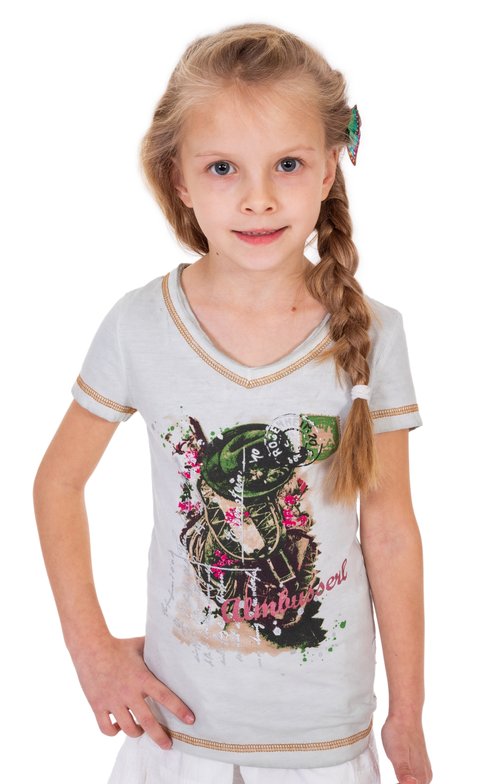Children traditional shirt K06 - ALMBUSSERL-KIDS nature