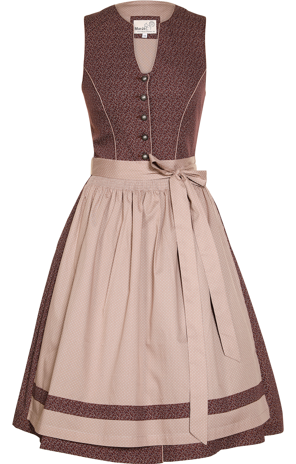 weitere Bilder von Minidirndl 2pcs. 58 cm FIDA wine beige