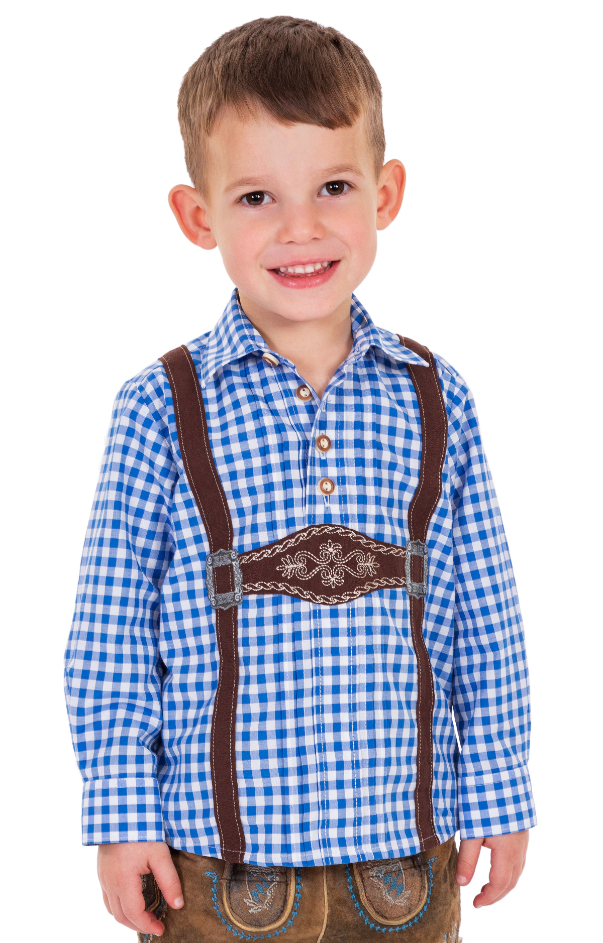 Children traditional shirt BENJAMIN blue von OS-Trachten