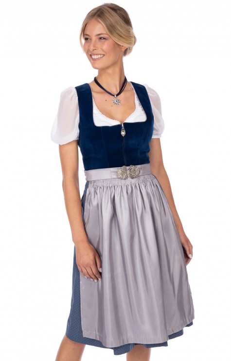 Ilse Silver White Midi Dirndl
