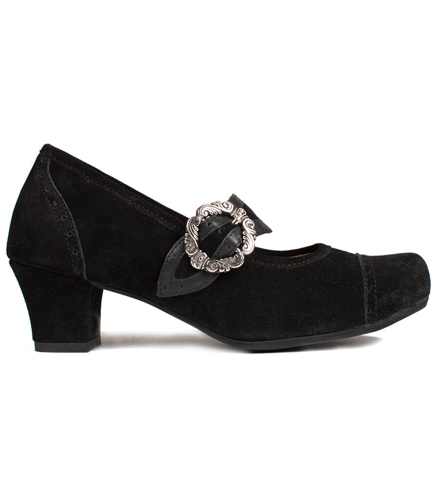 Traditional dirndl shoes D418 Clara Pumps black von Spieth & Wensky
