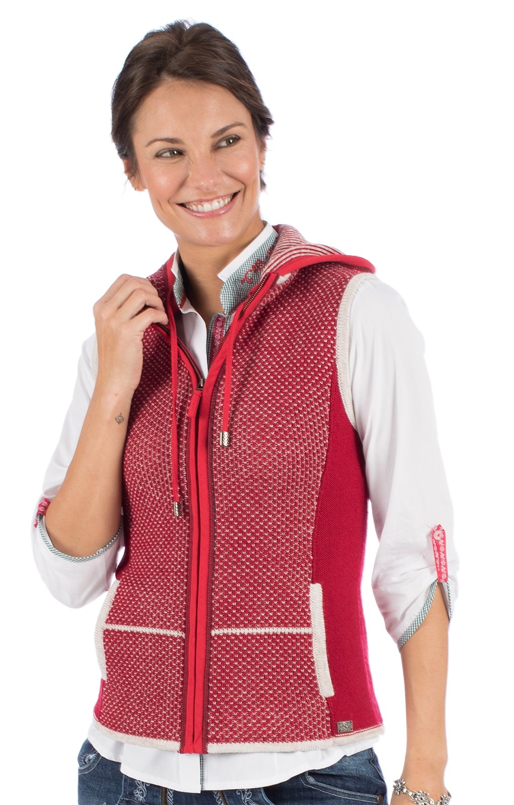 Knitted vest KULM SW red von Spieth & Wensky