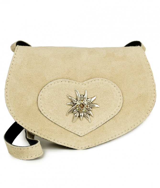 Traditional leather bag with heart TA30110-9196 natur