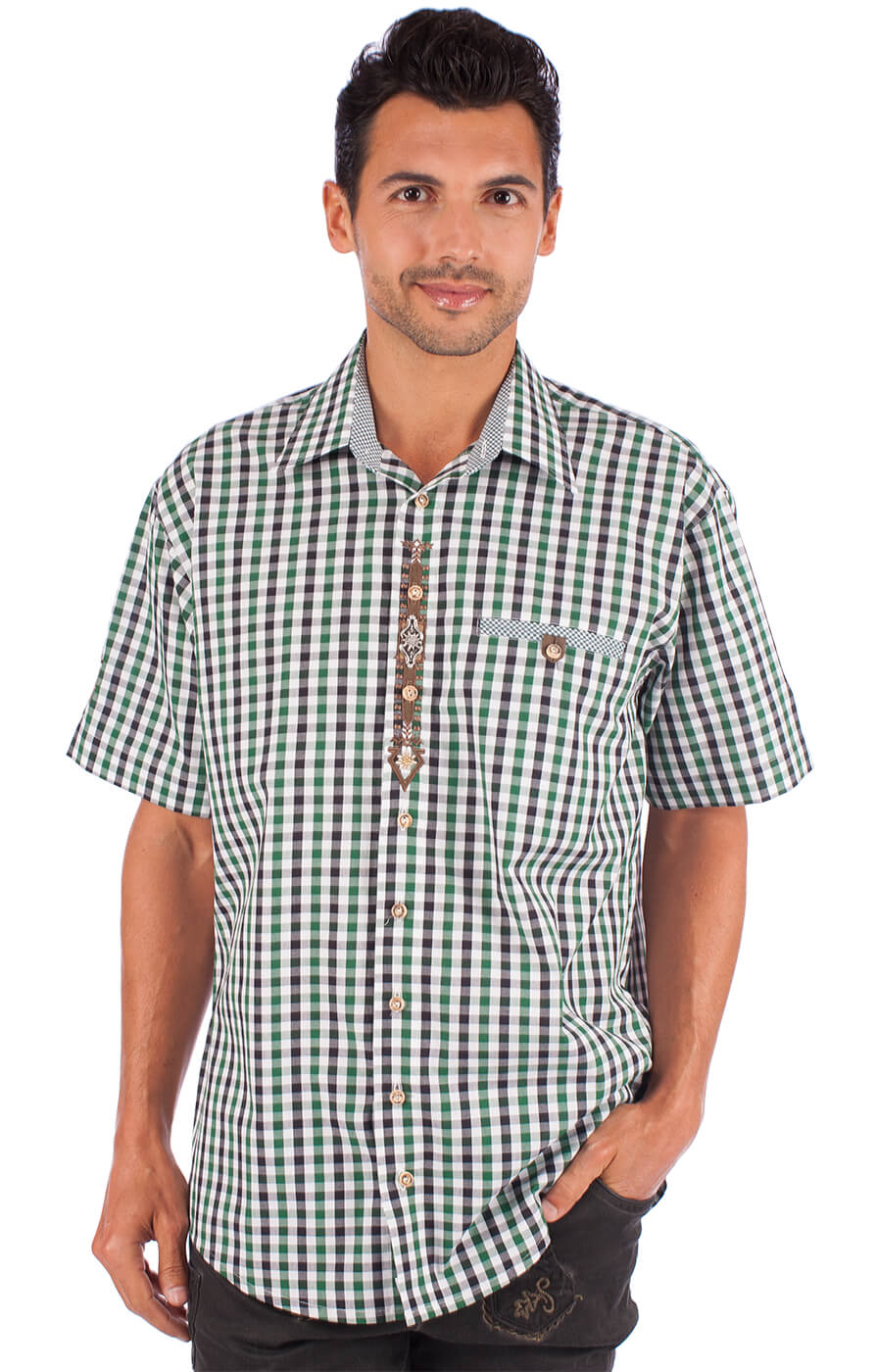 Tiroler overhemd 921001-2996-56 groen von OS-Trachten