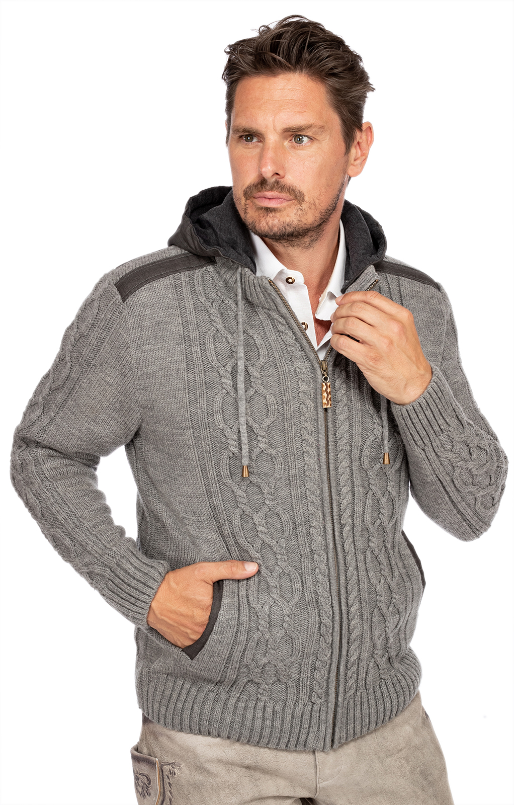 Maddox Trachten Cardigan WAIDSEE grey - bestellen