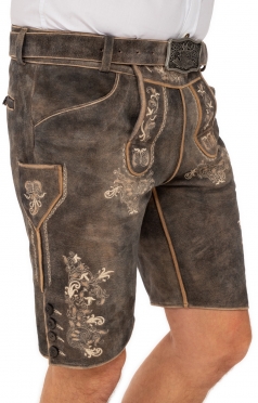 Lederhosen kort met riem KIENBERG kiezelsteen Lederhosen kort met riem KIENBERG kiezelsteen