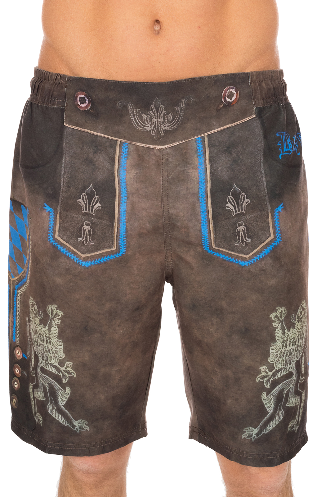 Heren baden shorts 94685-7 bruin von Krüger Dirndl
