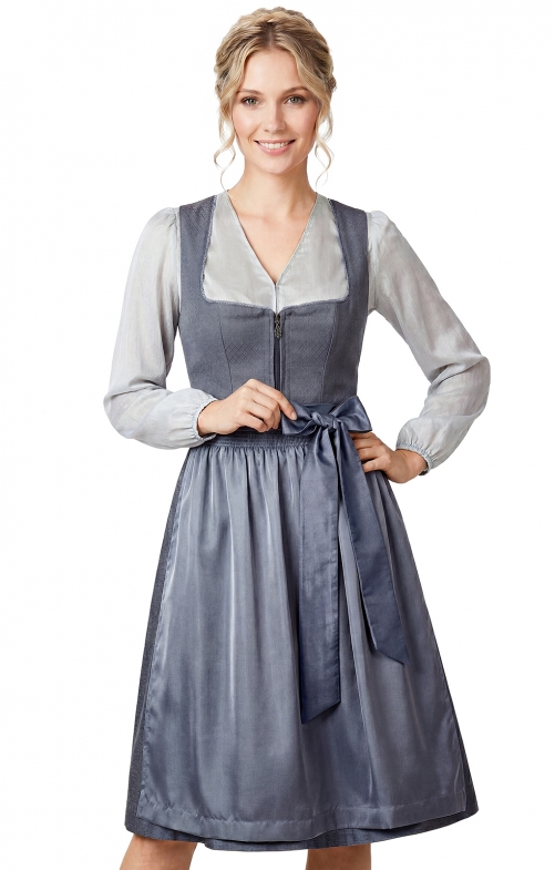 Mididirndl 2-delig. LICHTENFELS duifblauw