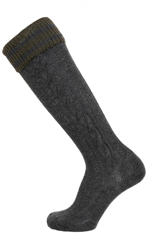 Knee-length stockings L8995R dark gray hunting olive