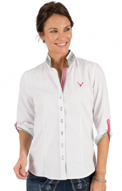 Trachtenbluse RIKE weiß grün Trachtenbluse RIKE weiß grün