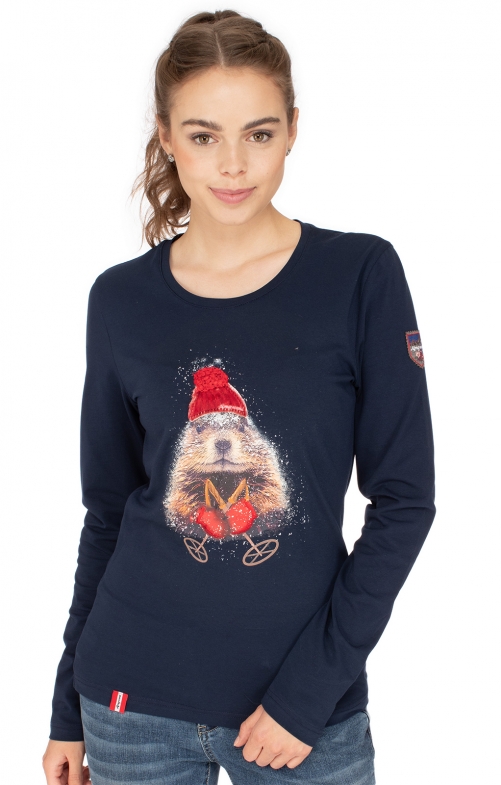 Shirt met lange mouwen DEMUTALM donkerblauw