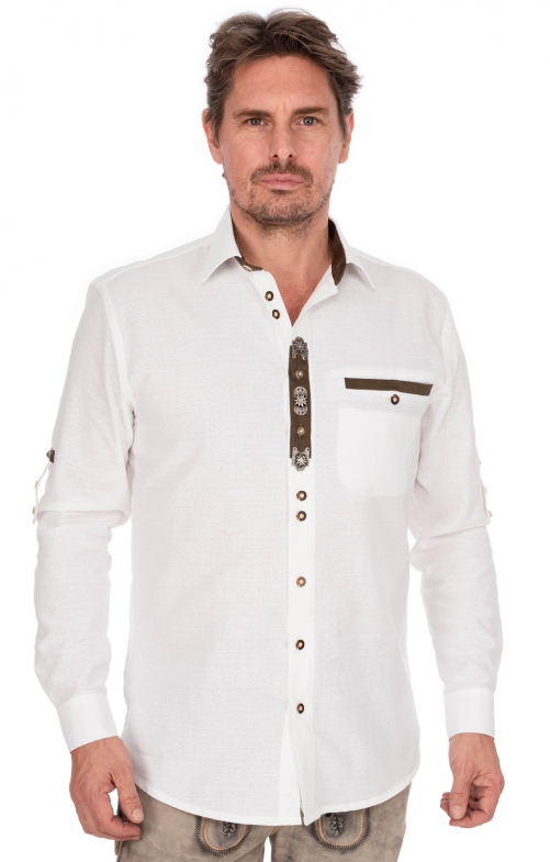 Camicie tradizionali 420056-3003-01 bianco (Regular Fit)