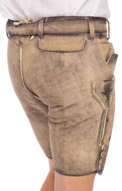Lederhosen kort met riem BUCHNER kernig natuur Lederhosen kort met riem BUCHNER kernig natuur