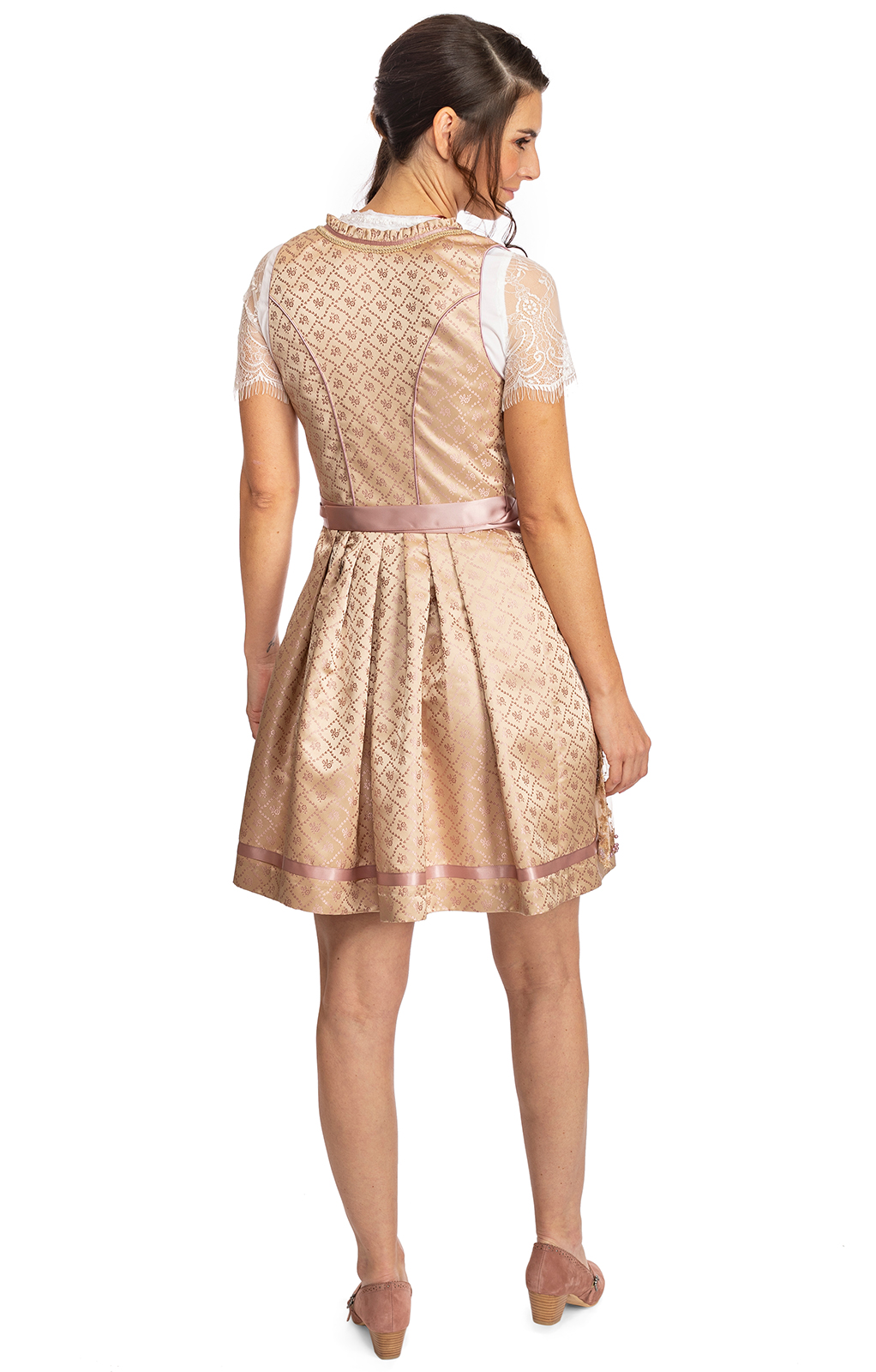 weitere Bilder von Mini Dirndl 2pz. 50 cm ROSALIA beige rosa