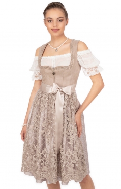 Dirndl and Dresse Mini 2pcs. 55cm GABI taupepuder 42 Dirndl and Dresse Mini 2pcs. 55cm GABI taupepuder 42
