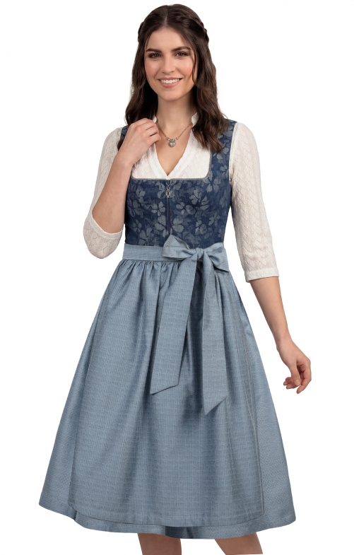 Dirndl 70 cm 2-delig GACHENBACH vintage blue