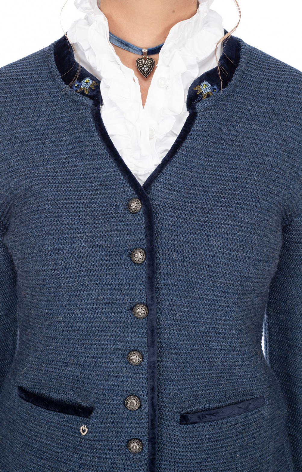 Spieth Wensky Trachten Strickjacke MALTA jeansblau