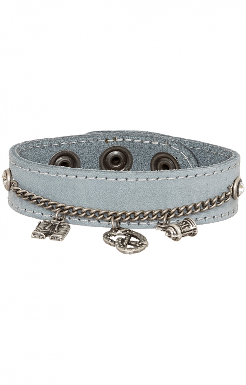 Traditionele armband 19-3708 suede lichtblauw