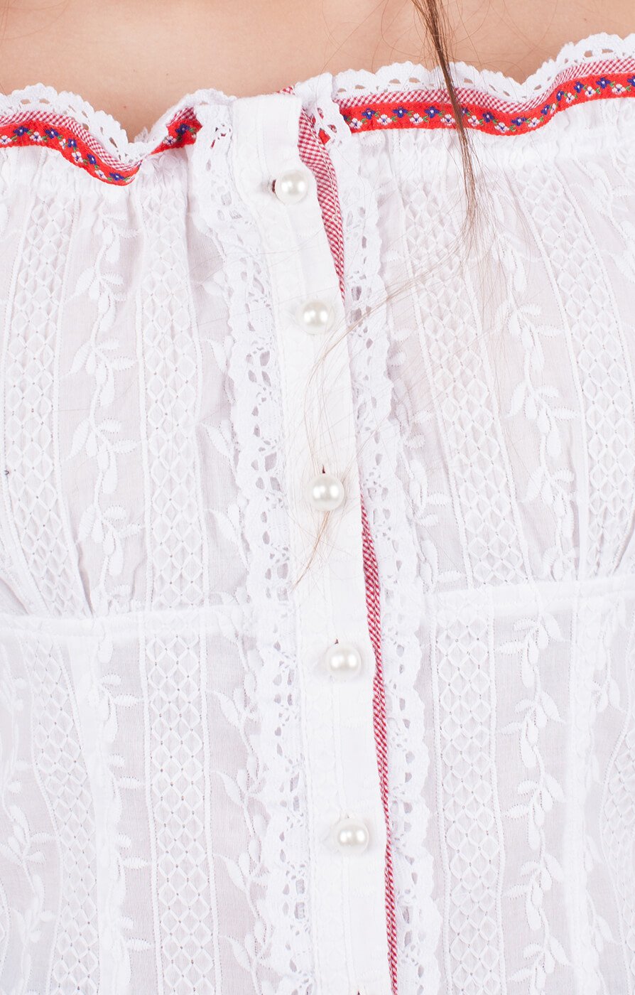 weitere Bilder von Traditional blouse 33840-1 white red