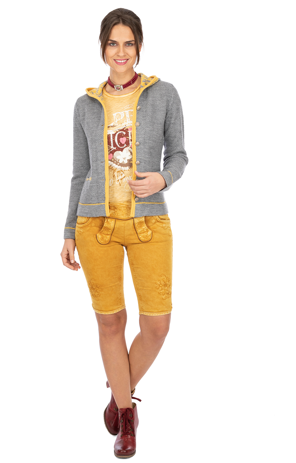 weitere Bilder von Traditional Cardigan NICHTE lightgray yellow