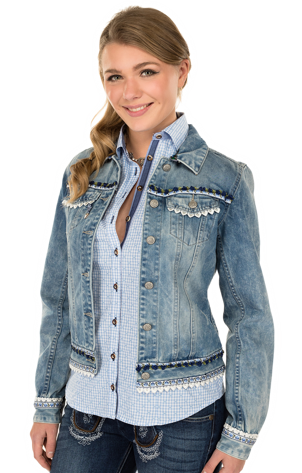 Kruger Dirndl Jeansjacke Denim Dream Blau Blau Alpenclassics De
