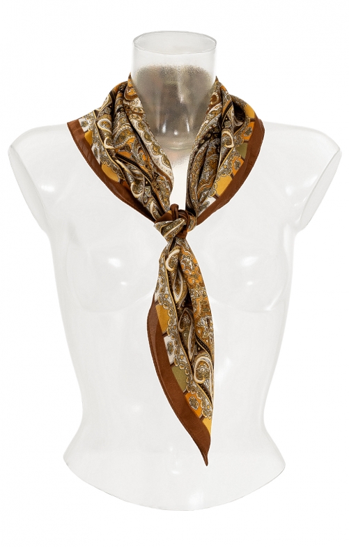 Foulard WILDENRANNA espresso/ocra dorata