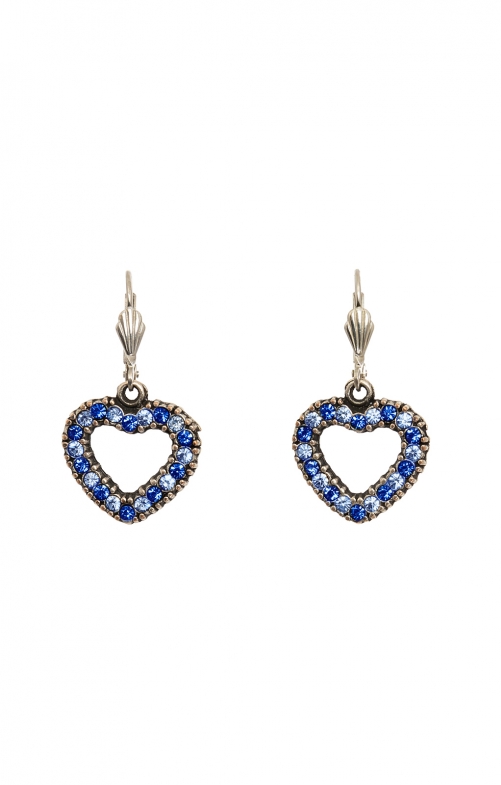 Earrings heart 7929 blue