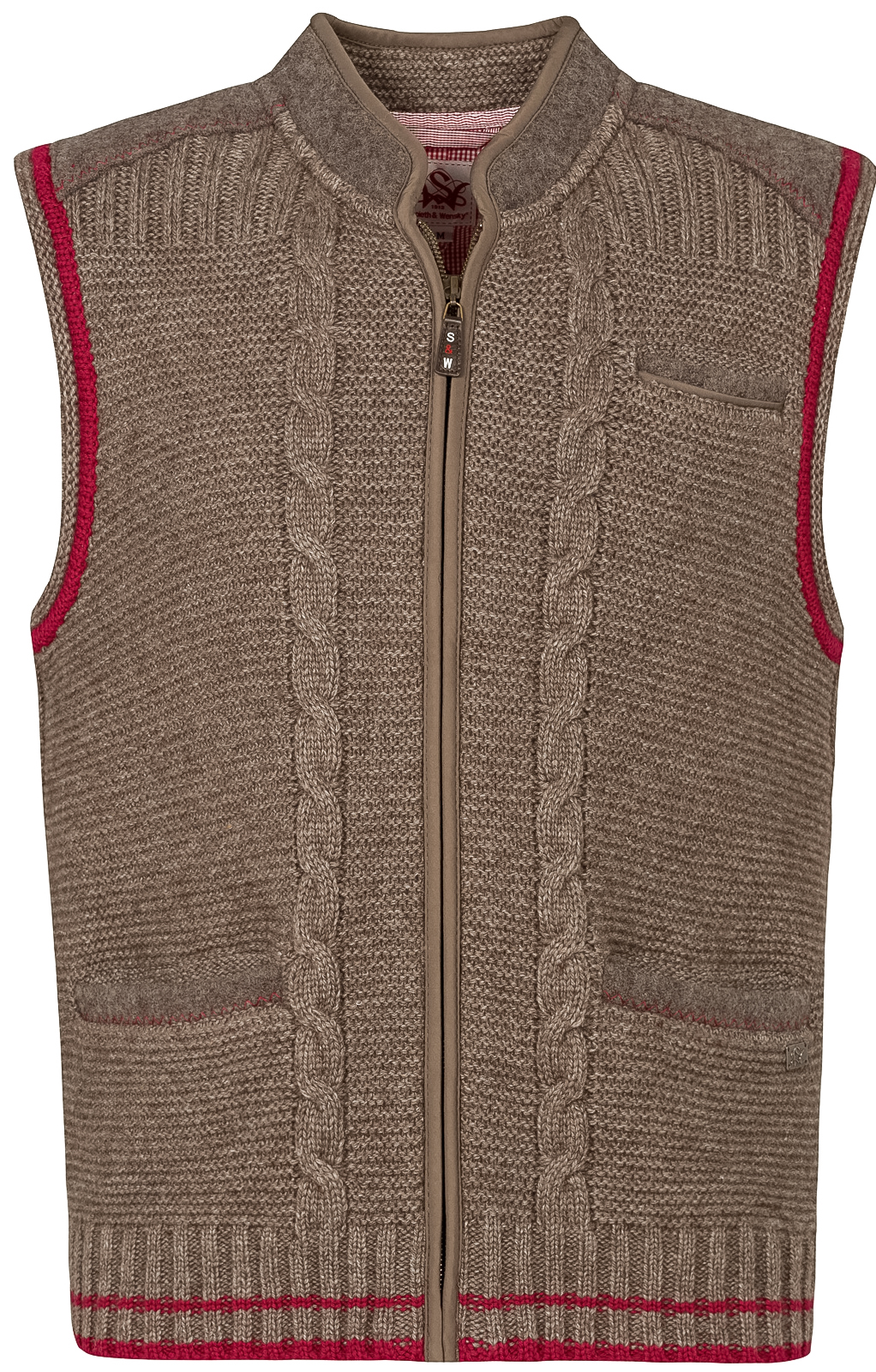 weitere Bilder von Traditional waistcoat knitted brown red