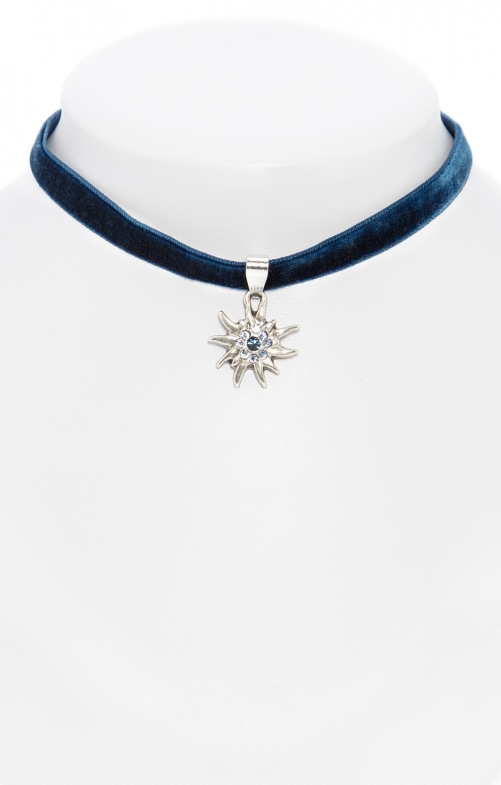 Traditional necklace Edelweiss marine