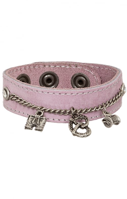Traditionele armband 19-3702 suede roze