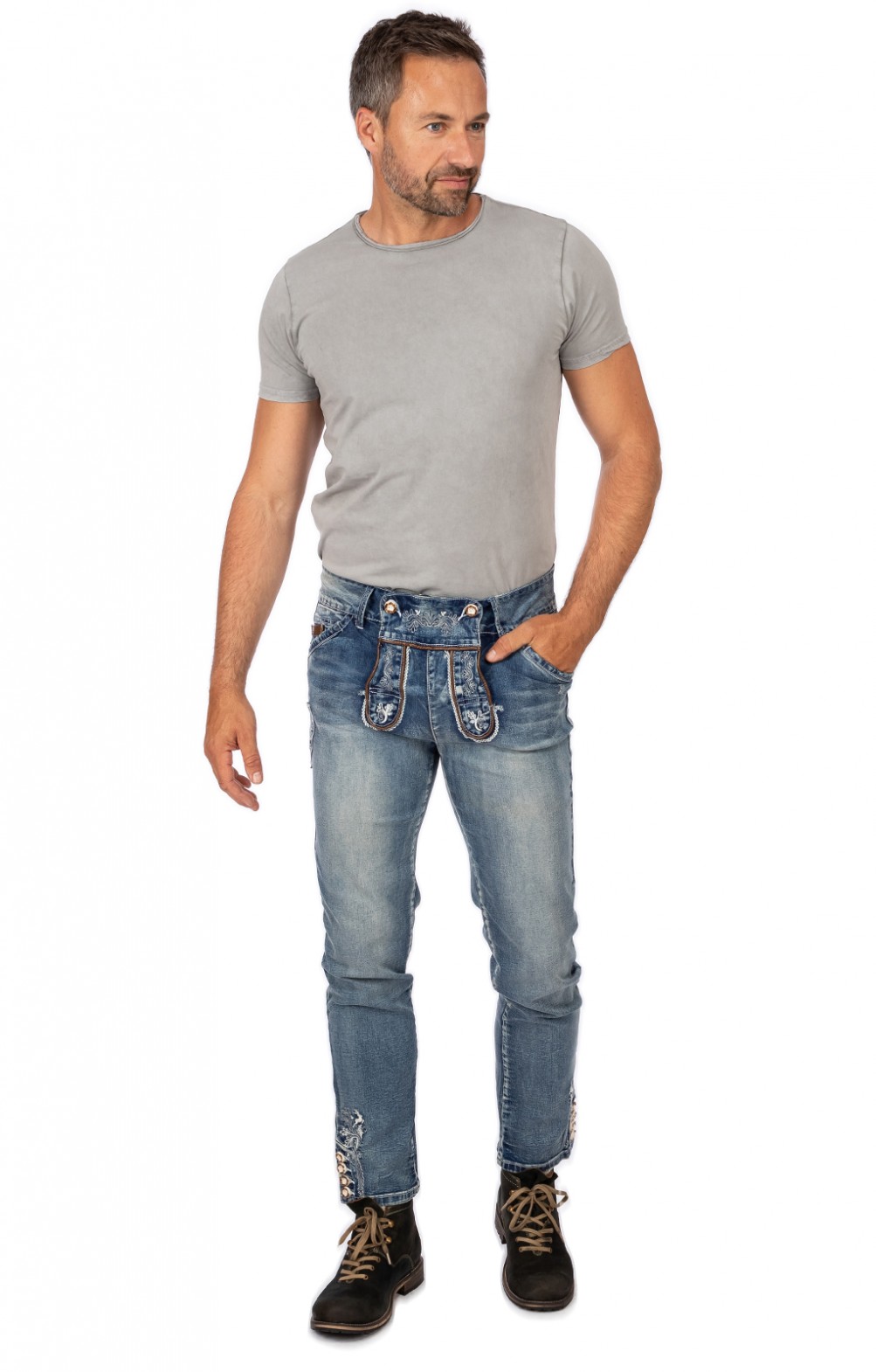 Marjo Trachten Jeans for Men GUSTL blue bestellen