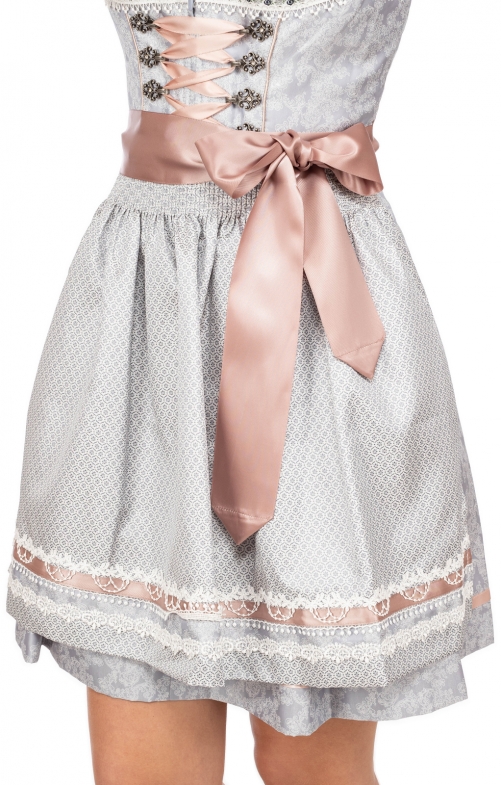 MODISFRAU Damen Dirndl Besonre Anlässe 2tlg. Spitzenschürze Midi